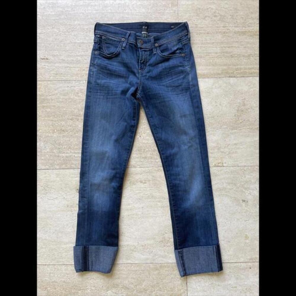 CITIZENS OF HUMANITY Dani Jeans Crop Straight Cuffed Hem Size 24